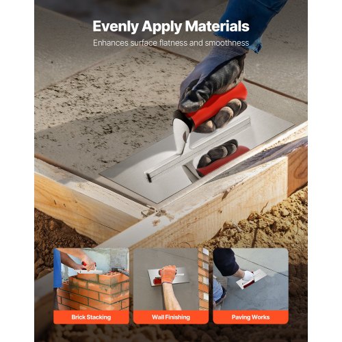 Tile Tools Stainless Steel Flat Finishing Trowel 109 x 4.4 in Concrete