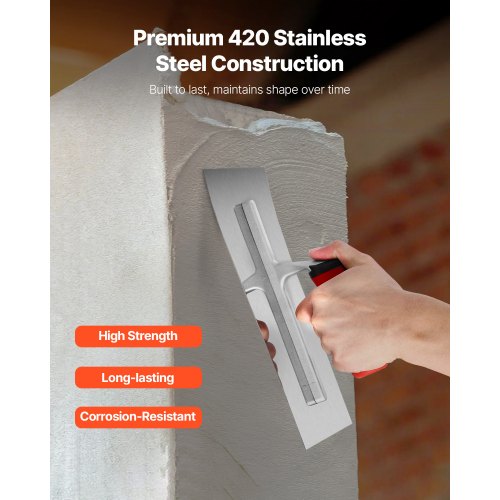 Tile Tools Stainless Steel Flat Finishing Trowel 109 x 4.4 in Concrete
