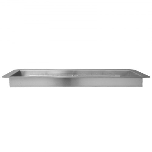 24 x 8 inch Dropin Fire Pit Pan Rectangular Stainless Steel Fire Pit