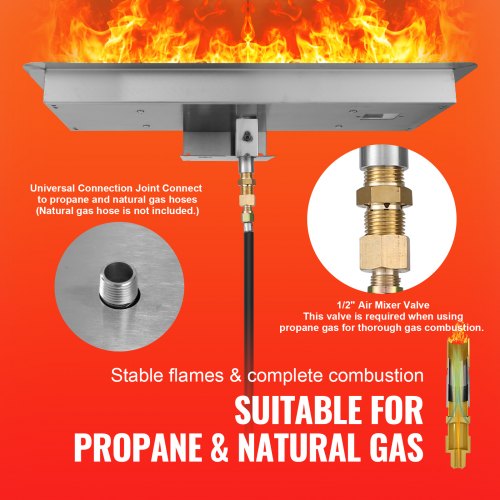 36 x 12 inch Dropin Fire Pit Pan Rectangular Stainless Steel Fire Pit