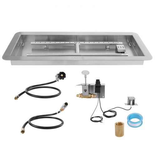 36 x 12 inch Dropin Fire Pit Pan Rectangular Stainless Steel Fire Pit