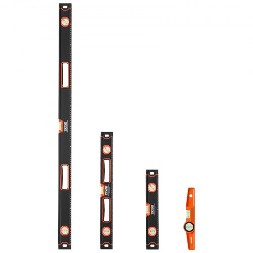 4Piece Torpedo Level 48241610 Inch Box Levels Set Fluorescent Light Up Bubble