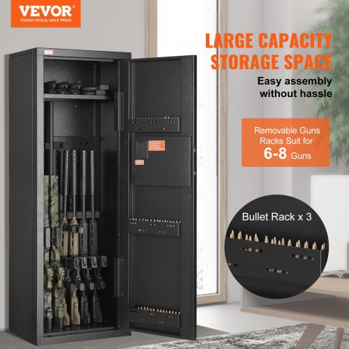 68 Rifles Gun Safe Rifle Safe with Lock Digital Keypad Quick Access