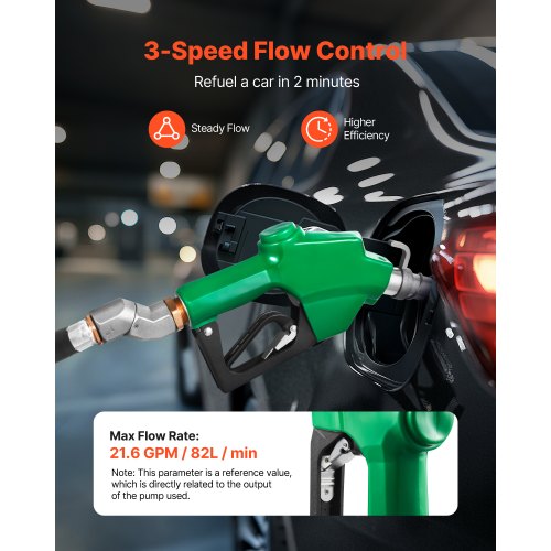 1 Inch NPT Automatic Fuel Nozzle Max Flow Rate 216 GPM Auto Shut Off