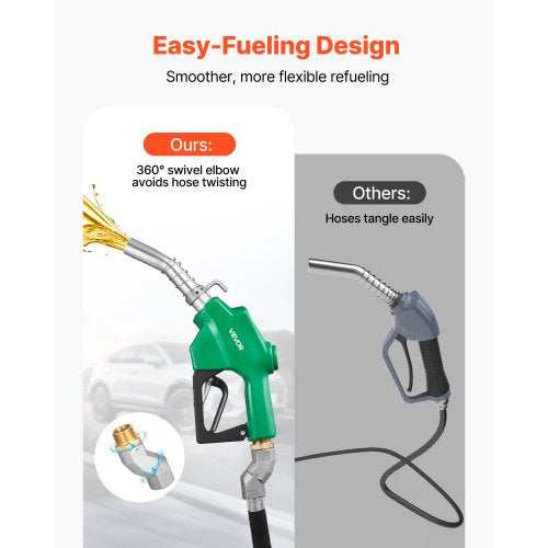 1 Inch NPT Automatic Fuel Nozzle with Swivel Max Flow Rate 216 GPM Auto