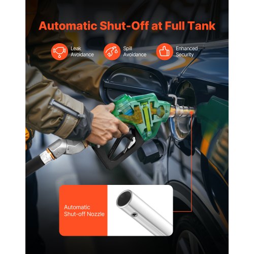 1 Inch NPT Automatic Fuel Nozzle with Swivel Max Flow Rate 216 GPM Auto