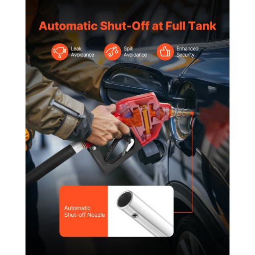 34Inch NPT Automatic Fuel Nozzle Max Flow Rate 118 GPM Auto Shut Off