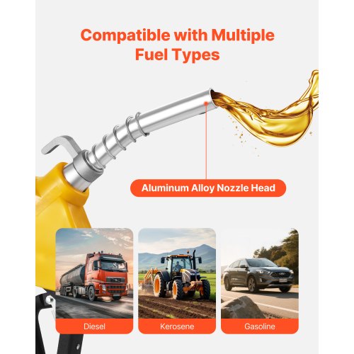 34Inch NPT Automatic Fuel Nozzle Max Flow Rate 118 GPM Auto Shut Off 1