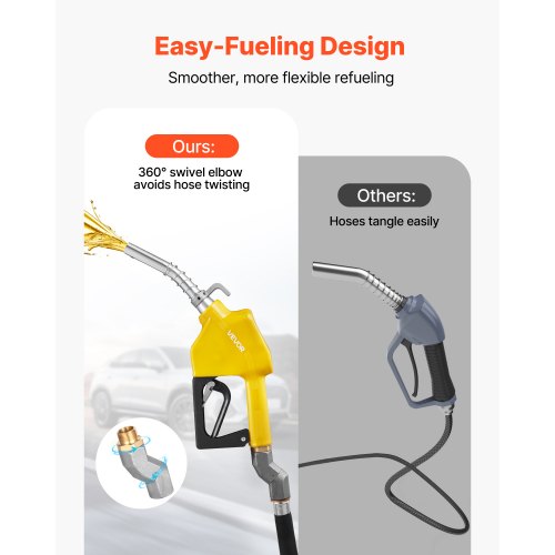 34Inch NPT Automatic Fuel Nozzle with Swivel Max Flow Rate 118 GPM Auto
