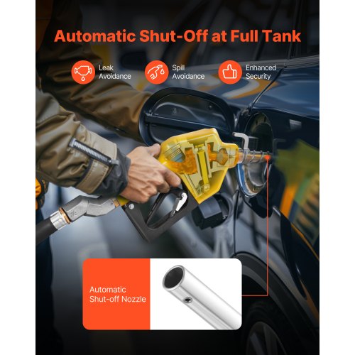 34Inch NPT Automatic Fuel Nozzle with Swivel Max Flow Rate 118 GPM Auto