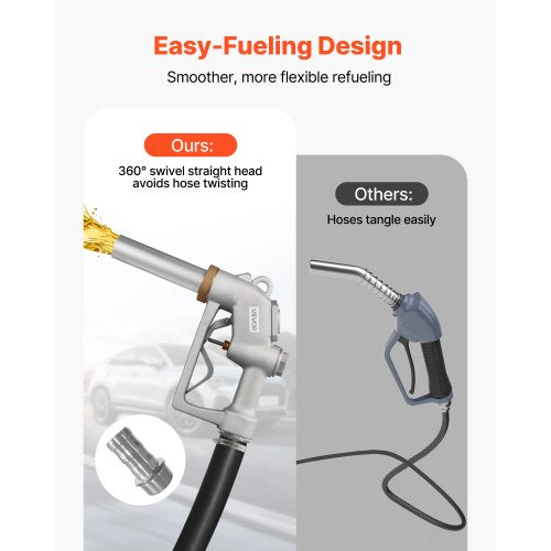 1.5 Inch Barb Automatic Fuel Nozzle with Swivel Max Flow Rate 37 GPM Auto