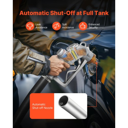 1.5 Inch Barb Automatic Fuel Nozzle with Swivel Max Flow Rate 37 GPM Auto