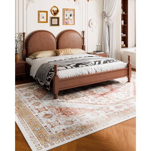 Area Rug 9 x 12 ft Large Washable Rug NonSlip and TearResistant Soft
