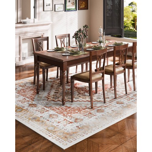 Area Rug 9 x 12 ft Large Washable Rug NonSlip and TearResistant Soft