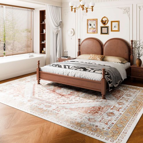 Area Rug 9 x 12 ft Large Washable Rug NonSlip and TearResistant Soft