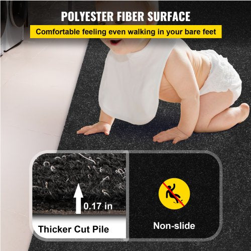 Boat Carpet 6 ft x 29.5 ft Marine Carpet for Boats Waterproof Black Indoor
