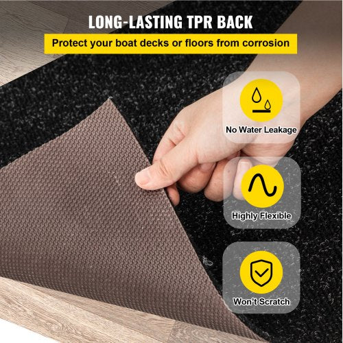 Boat Carpet 6 ft x 29.5 ft Marine Carpet for Boats Waterproof Black Indoor