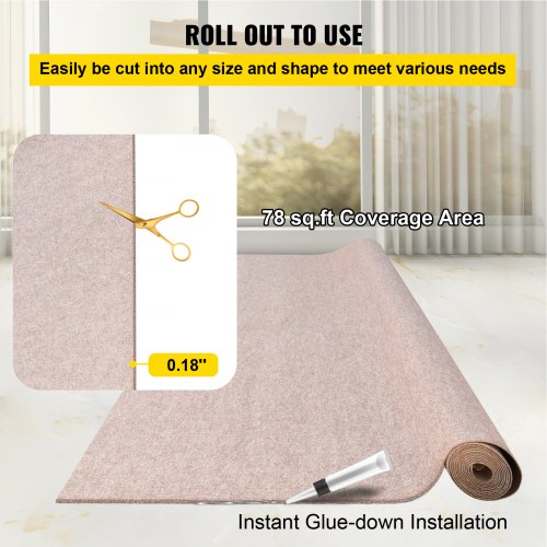 Boat Carpet 6 ft x 13.1 ft Marine Carpet for Boats Waterproof Light Brown