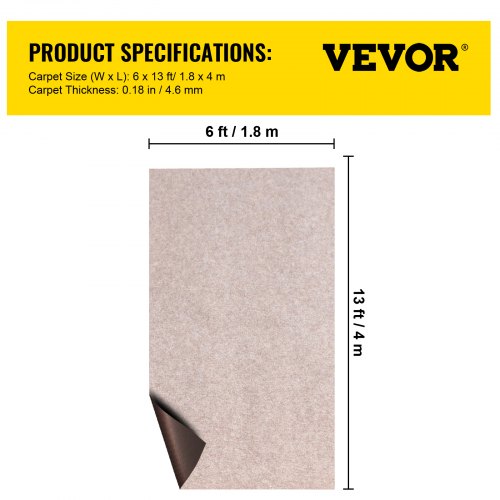 Boat Carpet 6 ft x 13.1 ft Marine Carpet for Boats Waterproof Light Brown