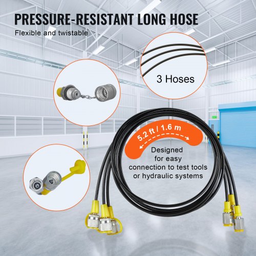 Hydraulic Pressure Test Kit 250400600bar 3 Gauges 6 Test Couplings 3