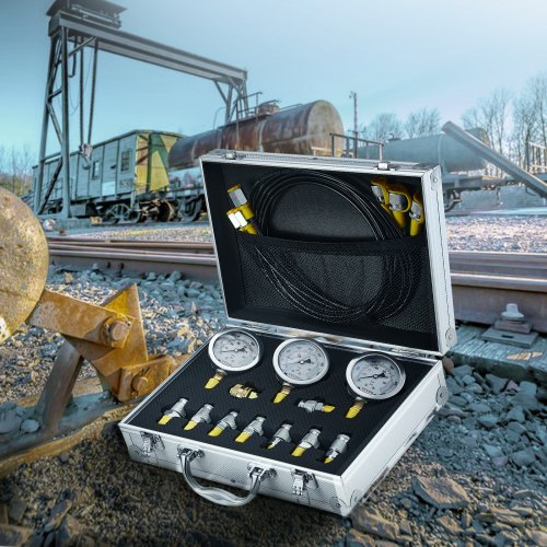 Hydraulic Pressure Test Kit 250400600bar 3 Gauges 9 Test Couplings 3