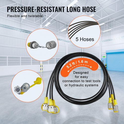 Hydraulic Pressure Test Kit 10100250400600bar 5 Gauges 13 Couplings 14