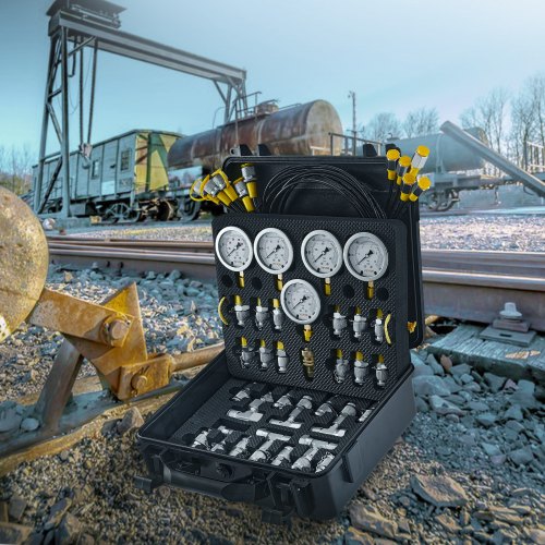 Hydraulic Pressure Test Kit 10100250400600bar 5 Gauges 13 Couplings 14