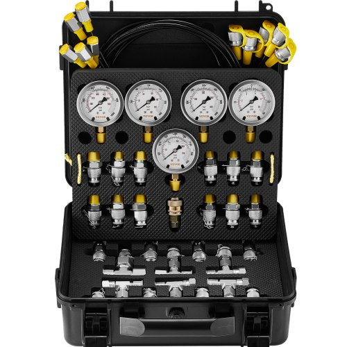 Hydraulic Pressure Test Kit 10100250400600bar 5 Gauges 13 Couplings 14