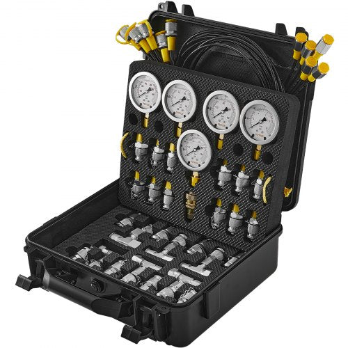 Hydraulic Pressure Test Kit 10100250400600bar 5 Gauges 13 Couplings 14