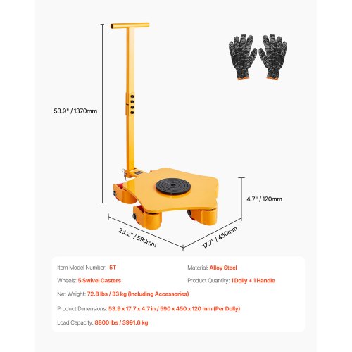 Machine Skate 8800 lbs Machinery Moving Skate Machinery Mover Skate with 360°