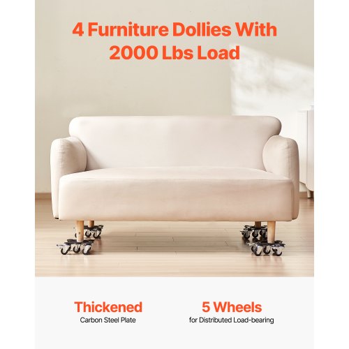 Furniture Dolly Maximum Load 1200 lbs Heavy Duty Furniture Movers with 5