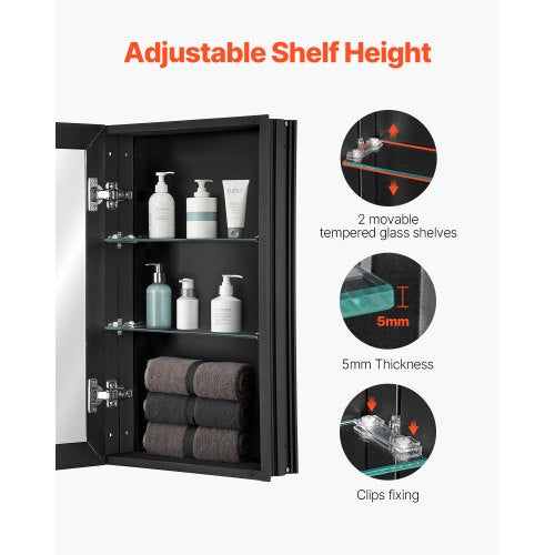Medicine Cabinet 14 x 24 inches Medicine Cabinet for Bathroom with Mirror