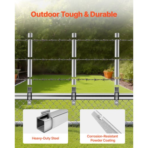 Barbed Wire Arm 10 Packs 14.8 in Fence Post Extender for 13 to 15 Chain