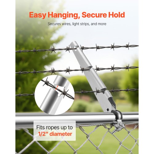 Barbed Wire Arm 10 Packs 14.8 in Fence Post Extender for 13 to 15 Chain