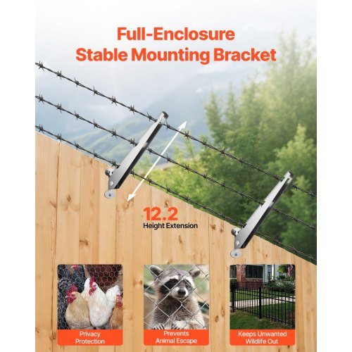 Barbed Wire Arm 10 Packs 12.2 in Fence Post Extender Flat or Surface