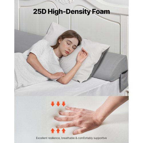 Bed Wedge Pillow for Headboard King Size 72x10x6 Bed Gap Filler Fill