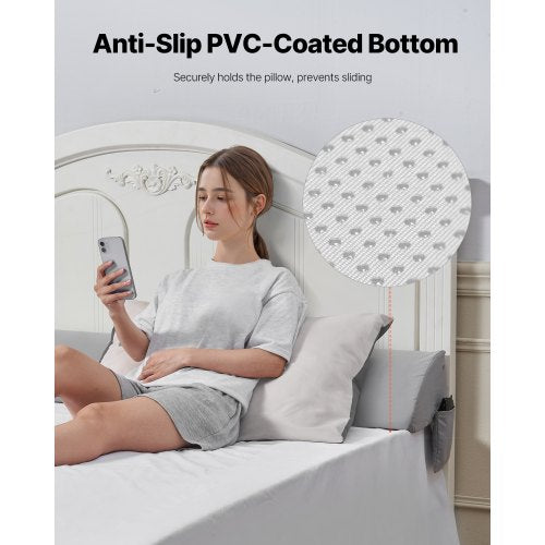 Bed Wedge Pillow for Headboard King Size 72x10x6 Bed Gap Filler Fill