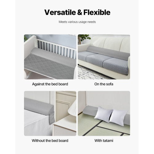 Bed Wedge Pillow for Headboard King Size 76x6x45 Bed Gap Filler Fill