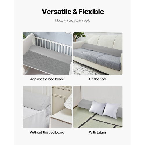 Bed Wedge Pillow for Headboard King Size 76x10x6 Bed Gap Filler Fill