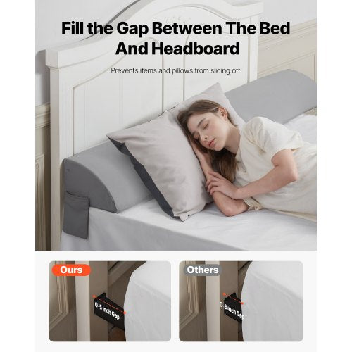 Bed Wedge Pillow for Headboard King Size 76x8x6 Bed Gap Filler Fill