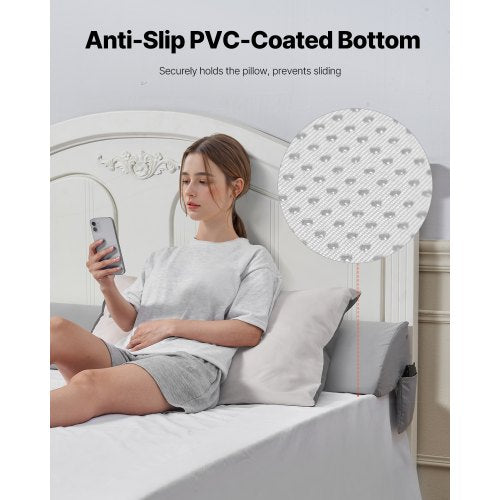 Bed Wedge Pillow for Headboard King Size 76x8x6 Bed Gap Filler Fill