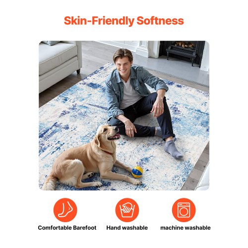 Area Rug 5 x 7 ft Large Washable Rug NonSlip and TearResistant Soft