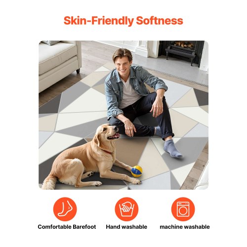 Area Rug 5 x 7 ft Large Washable Rug NonSlip and TearResistant Soft 2