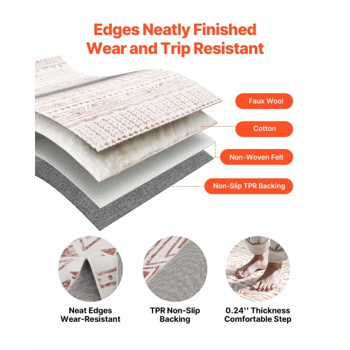 Area Rug 6 x 9 ft Large Washable Rug NonSlip and TearResistant Soft 1