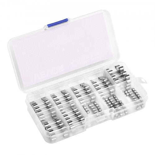 FastBlow Glass Fuses Assortment Kit 120 Pcs 125 Volt 5 x 20 mm 1A 2A 3A