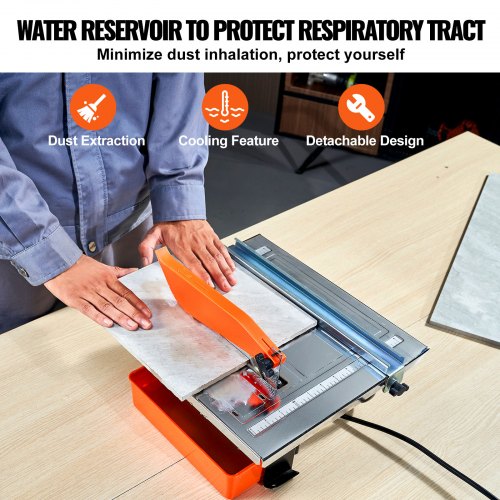 Wet Tile Saw 7inch 65Mn Steel Blade 3500 RPM Induction Motor Tile Cutter