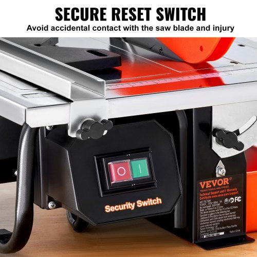 Wet Tile Saw 7inch 65Mn Steel Blade 3500 RPM Induction Motor Tile Cutter
