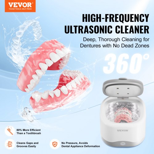 Ultrasonic Cleaner for Dentures 200ML Retainer Cleaner Machine with UV