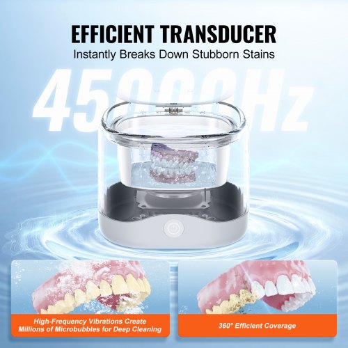 Ultrasonic Cleaner for Dentures 200ML Retainer Cleaner Machine with UV