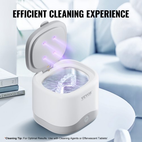 Ultrasonic Cleaner for Dentures 200ML Retainer Cleaner Machine with UV